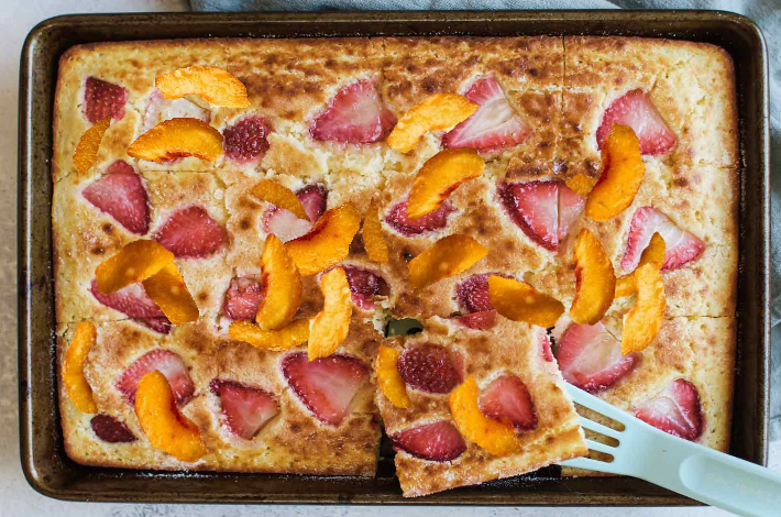 Peaches and Strawberries Pancakes