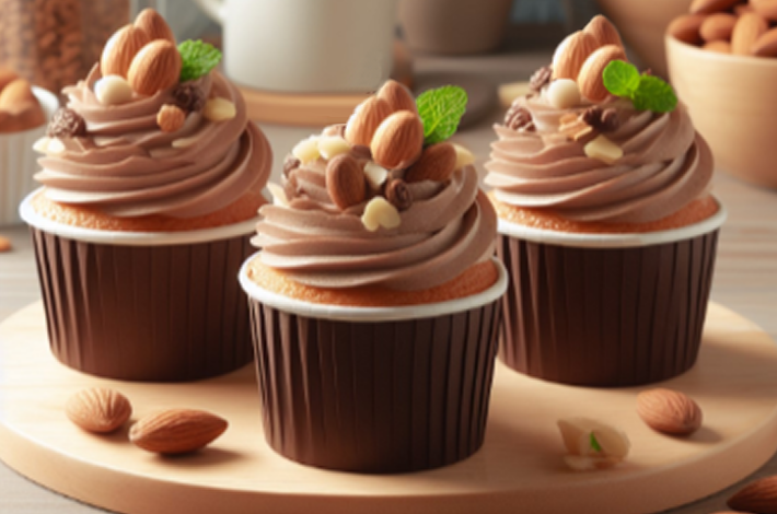 Almond and Chocolate Chiffon Cupcakes